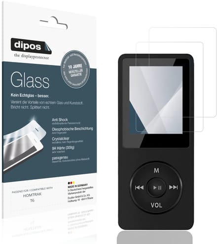 dipos – 2x Pantserfolie geschikt voor HOMTRAK T6 | 9H Screenprotector