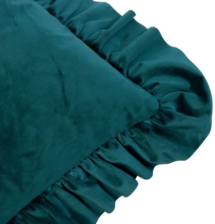 kussen fluweel rouche petrol 45x45cm