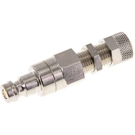 Vernikkeld Messing DN 5 Luchtkoppeling Insteeknippel 4x6 mm Push-On Schotkoppeling Double Shut-Off - CLP5-NB-BN-SV-4