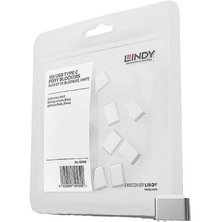 LINDY Sleutel voor USB-C-poort Set van 10 stuks Wit Sleutelslot Zonder sleutel 40439