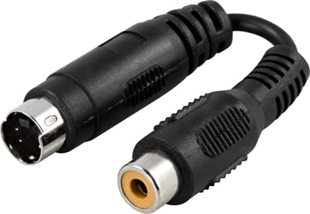 Deltaco AA-10, Mini DIN 4M naar RCA Jack adapter, 0.1m
