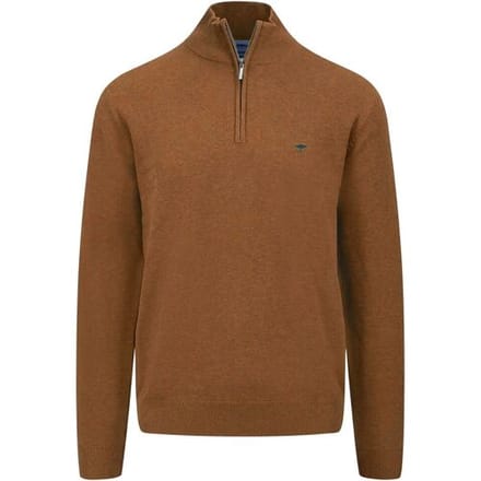 Fynch-Hatton Trui Troyer-Zip Superfine Cotton Hazel / male