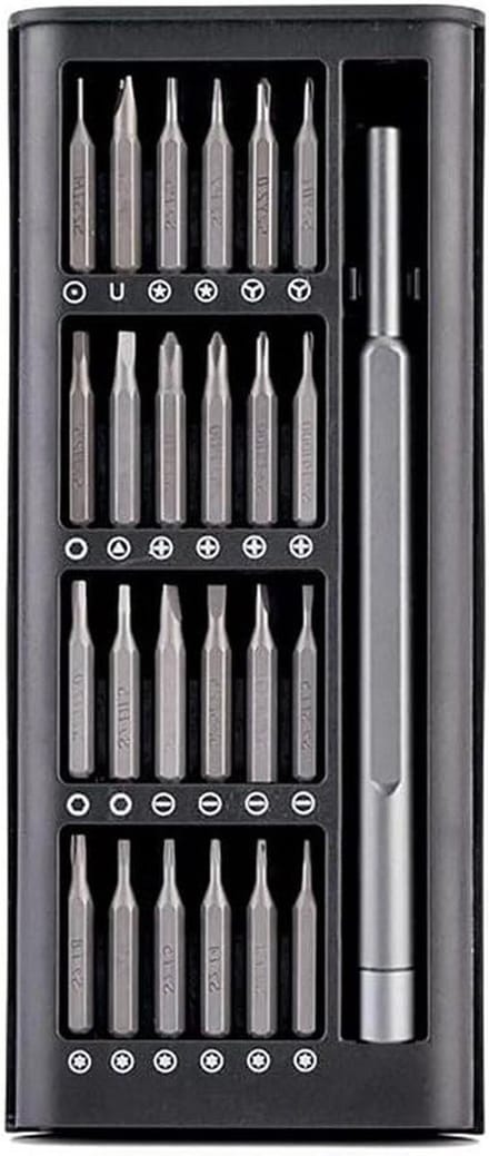 Schroevendraaierset - Precisie Bits - Elektronica Reparatie - Magnetische Groef - 24 Delig - Grijs
