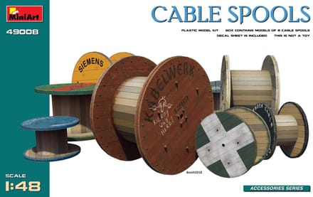 MiniArt Modelbouwpakket Diorama - 49008 Cable Spools for Diorama Plastic - 1:48 - Modelbouw
