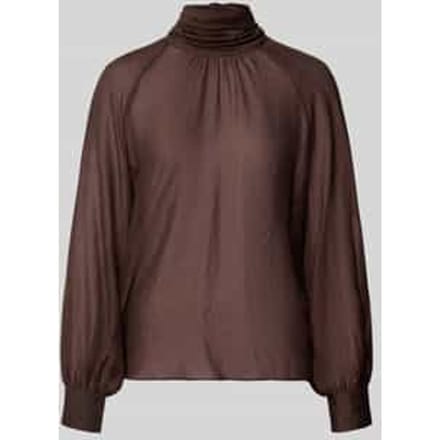 regular fit blouse van viscosemix met opstaande kraag