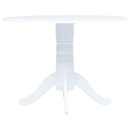 vidaXL - Eettafel - 106 - cm - massief - rubberwood - wit