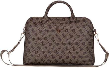 Guess PU 4G Triangle Logo Laptoptas voor 13/14/15 inch - Bruin