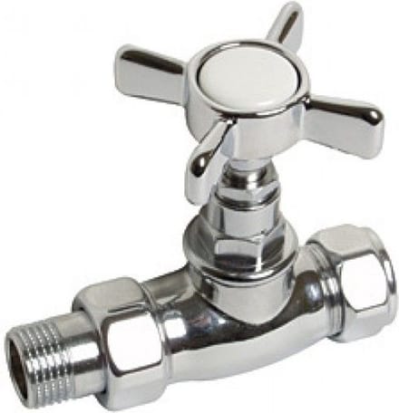 Plieger Kruisknop Radiatorkraan Recht - 1/2" - Chroom