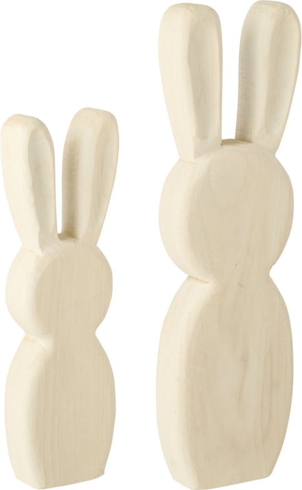 J-Line decoratie Konijn Staand - hout - wit - large