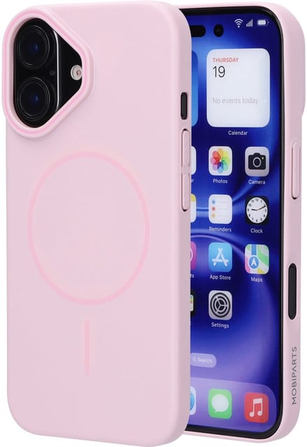 Mobiparts Slim Line Case geschikt voor Apple iPhone 16 - MagSafe Blush - Roze