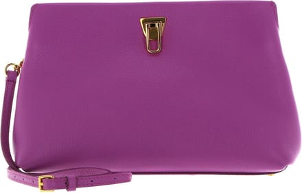 COCCINELLE Leren Koppeling Schoudertas Beat Clutch Handbag Grained Leather Dahlia Paars