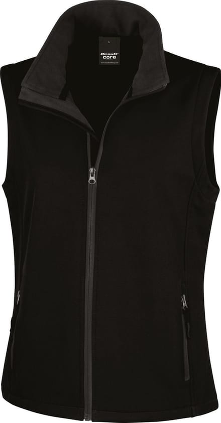 Result Women´s Printable Soft Shell Bodywarmer RT232F - Black/Black - S
