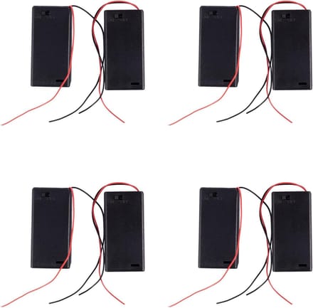 Batterijhouder - Batterij Box - Elektronica Projecten - Met Aan/Uit Schakelaar - 2x AA 3V - Zwart