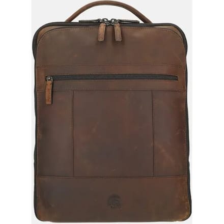 Pylos59 Hunter Laptoprugzak - Leer - 15.6 inch - 17L - Bruin