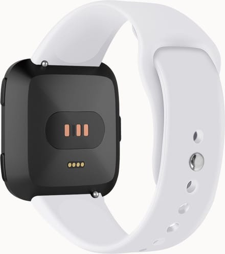 Siliconen bandje - geschikt voor Fitbit Versa / Versa 2 - maat M/L - wit