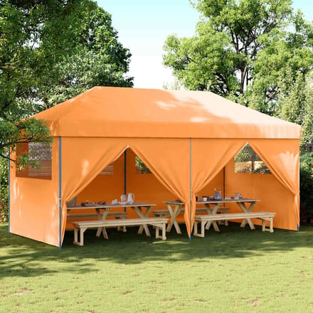vidaXL - Partytent - inklapbaar - pop-up - met - 4 - zijwanden - oranje