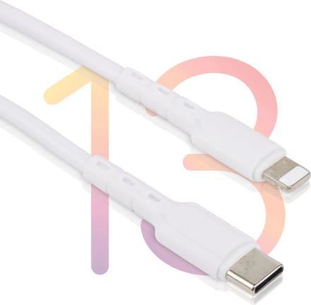 Oplaadkabel geschikt voor iPhone 14 - USB-C naar Lightning Kabel - 1 Meter - 20W Snelladen & 480 Mbps Datakabel - Flexibel & Soepel - Snellaadkabel