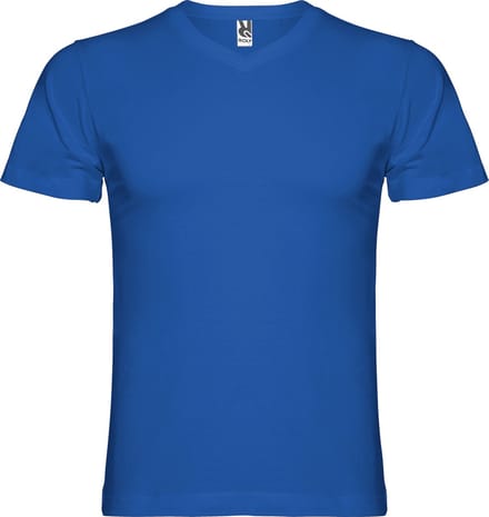2 Pack Kobalt Blauw T-shirt Samoyedo 155 gram met V-hals merk Roly maat XL