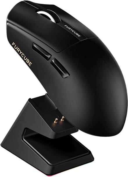Furycube G9 PRO - Tri-Mode Gaming Muis - Draadloos - Bedraad - Bluetooth - Sensor 3311 - Display - RGB Oplaadstation - Zwart