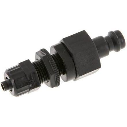POM DN 5 Koppeling Insteeknippel 4x6 mm opsteekfitting Schotkoppeling Dubbele afsluiting