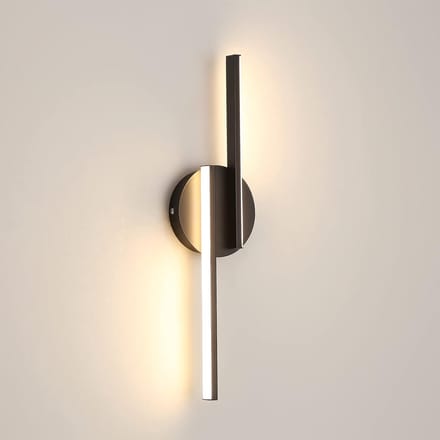 Wandlampen - 45cm - Medium - 16W - LED - 3000K - Warm Licht - Zwart