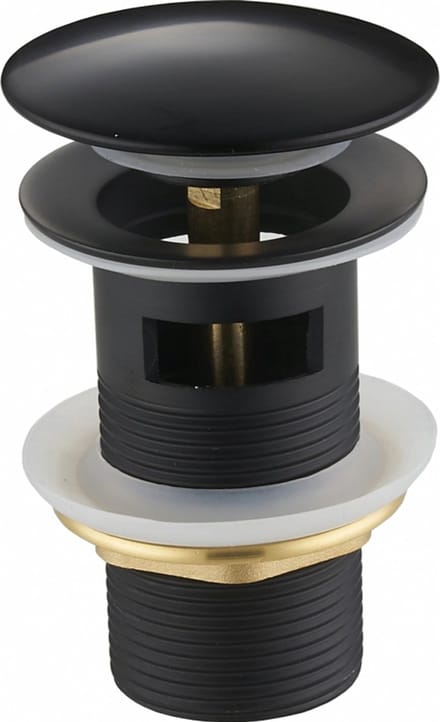 Mexen klik-klak plug rond met overloop, zwart - 79920-70
