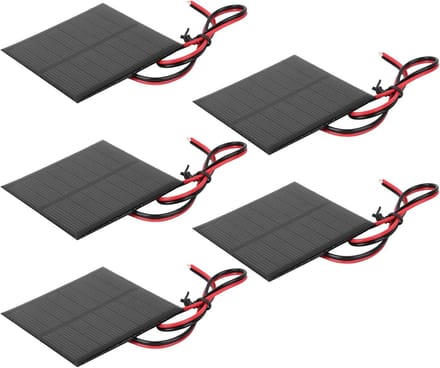 Zonnecel Paneel - Mini Zonnepaneel - Energie Opladen - Polysilicium Constructie - 5 Stuks 70x70mm - Zwart