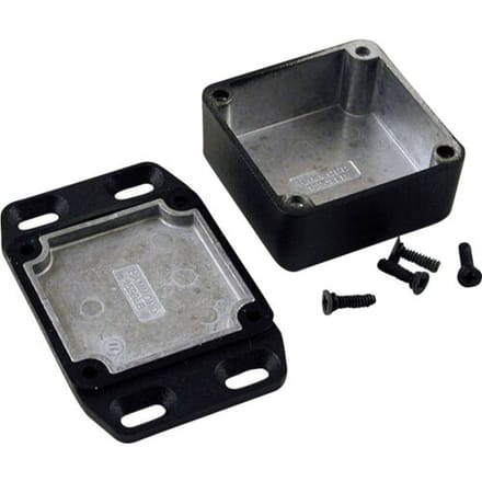 Hammond Electronics 1590WLLBFLBK Universele behuizing 50 x 50 x 25 Aluminium Zwart 1 stuk(s)