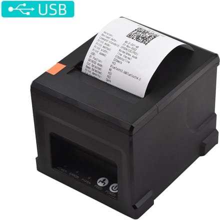 80 mm USB+LAN-bonprinter POS-printer met automatische snijder Desktop direct thermisch afdrukken UK-1 black