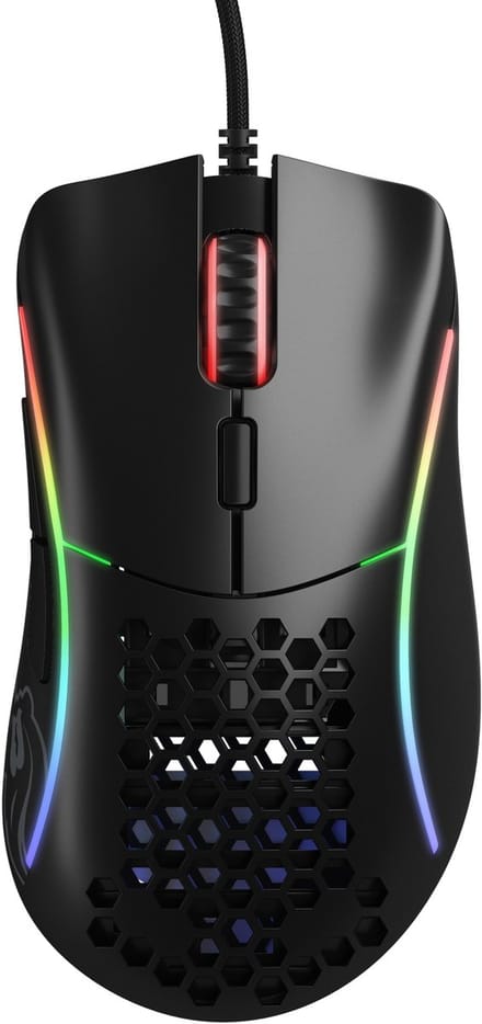 Glorious Model D- (Small) - Mat zwart - Gaming muis - Optisch - 6 knoppen - Zwart met RGB-licht