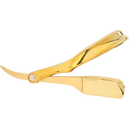 Professionele Opvouwbare Rechte Rand Scheermes Barbershop Mannen Scheermes Verzilverde Meshouder(Plaatsing goud