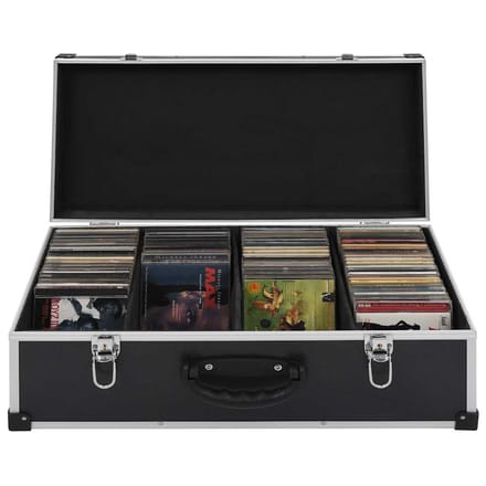 vidaXL - Cd-koffer - voor - 80 - cd's - aluminium - ABS - zwart