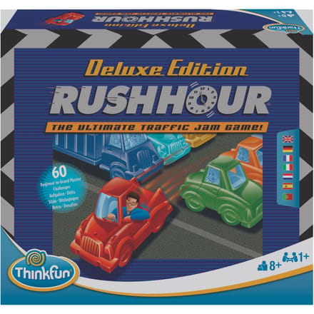 ThinkFun Rush Hour Deluxe - Spitsuurspel met 60 opdrachten en metallic voertuigen