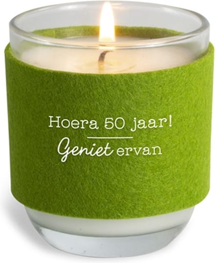 Kaars Cosy Candle - Hoera 50 jaar