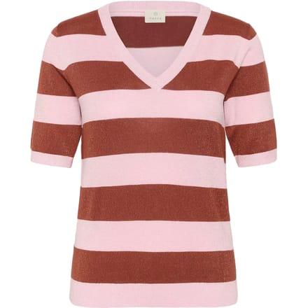 Gestreept V-hals shirt voor vrouwen KAFFE Regina