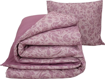 De Witte Lietaer Dekbedovertrek Lea Lila - Eenpersoons - 140 x 200/220 cm - Flanel