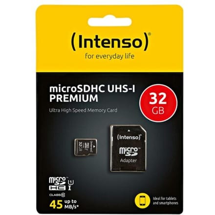 (Intenso) 32GB Micro SDHC geheugenkaart UHS-I Premium - Class 10 - 32GB - met SD adapter