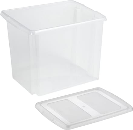 Sunware opslagbox - kunststof - 45 liter - transparant - 45 x 36 x 36 cm - met deksel