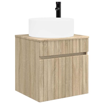 vidaXL - Wandgemonteerde - wastafelmeubel - Sonoma - Eiken - 49 - x - 44,5 - x - 65,5 - cm
