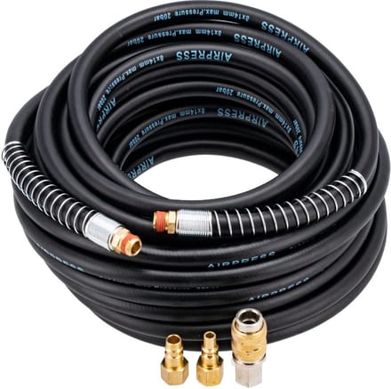 Luchtslang | Binnen Ø 8 / Buiten Ø 14 mm | 1/4 buitendraad | 15 meter | 20 bar | incl nippels