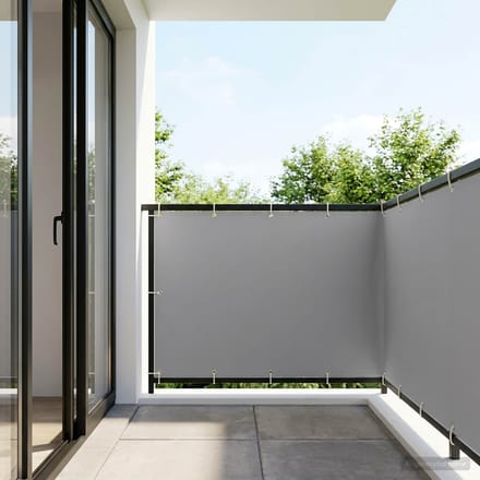 vidaXL - Balkon - Privacy - Scherm - 150 - x - 600 - cm - Polyester - Lichtgrijs