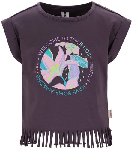 B.Nosy - Tikki Meisjes Shirt - Anthracite - Maat 110