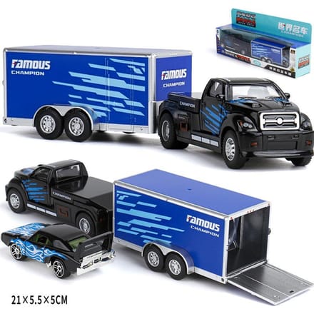 1:64 Scania Container Vrachtwagen Amerikaanse Container Vrachtwagen Minatuur Model Speelgoed Transport Voertuigen Metaal Diecast Trailer Met Pull Back