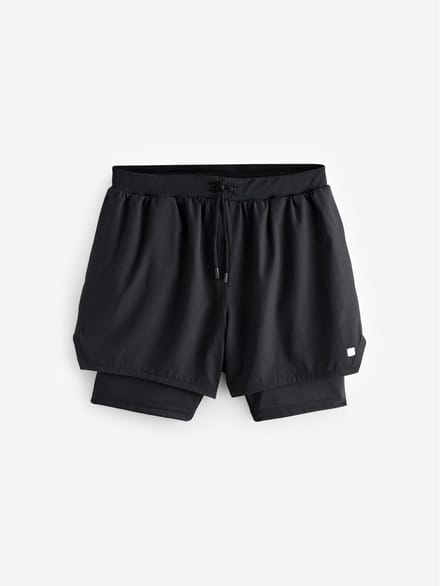 Next - Heren - Active 2-in-1 shorts - Zwart