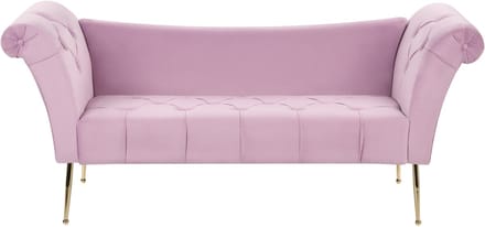 BELIANI NANTILLY - Chaise longue - Lichtviolet - Symmetrisch - Fluweel
