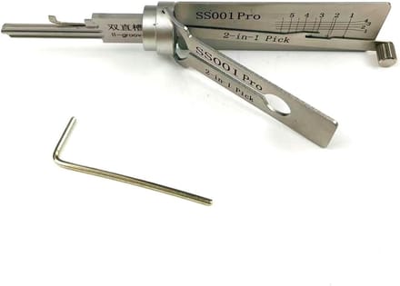 Slot Gereedschap - Pick Tool - Dubbel-Groef Slot - 2 in 1 Decoder - 20x10x4 cm - Zilver