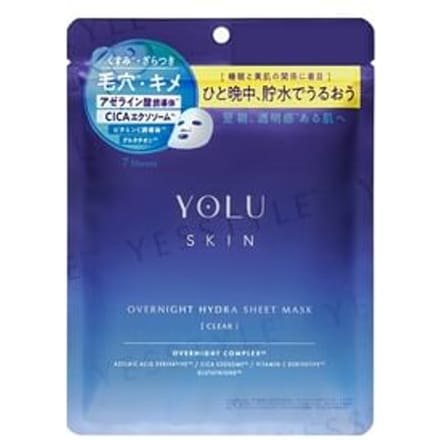 YOLU - Skin Overnight Hydra Sheet Mask Clear 7 pcs