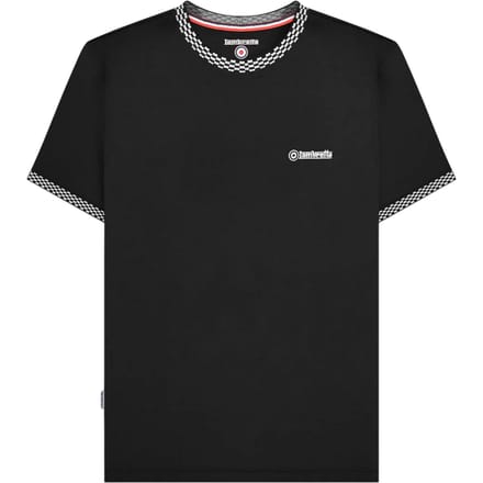Lambretta Heren Tweekleurig Ringer T-shirt (Zwart)