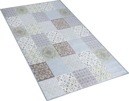 INKAYA - Laagpolig vloerkleed - Lichtgrijs - 80 x 150 cm - Polyester