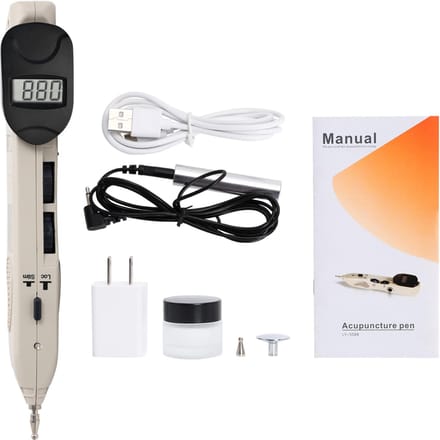 Stylo Méridien d'Acupuncture Instrument d'Acupuncture Électrique Stylo Point de Massage Instrument de Massage de Points d'Acupuncture beige